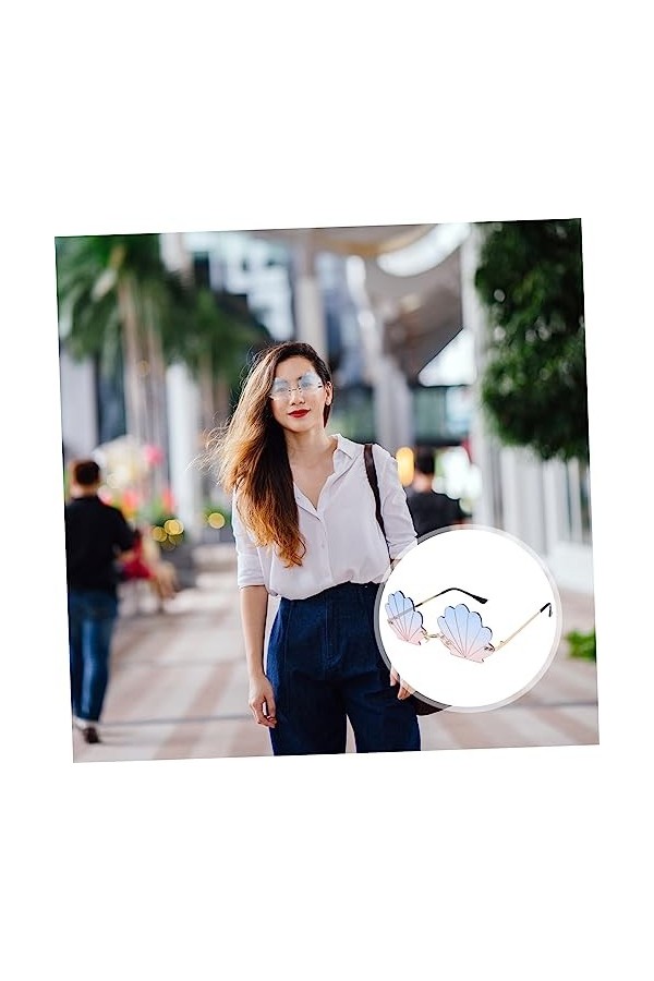 ABOOFAN 4Pcs Lunettes Sans Monture Lunettes De Soleil DÉté Lunettes De Soleil Métalliques Pour Femmes Dames Lunettes De Sole