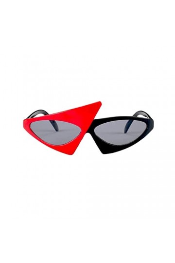 COTCLO Lunettes de soleil triangulaires ovales vertes roses rouges contrastées lunettes de soleil hommes et femmes lunettes d