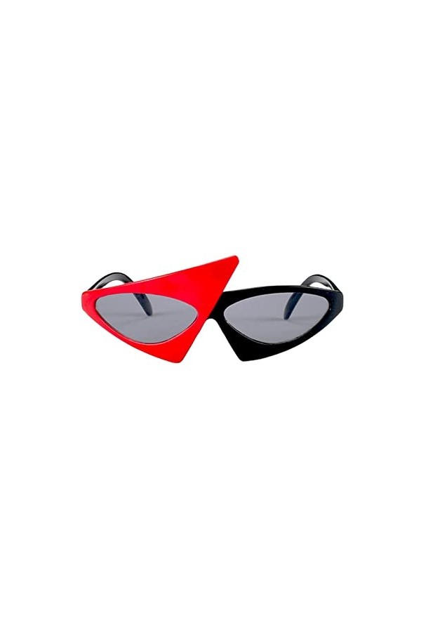 COTCLO Lunettes de soleil triangulaires ovales vertes roses rouges contrastées lunettes de soleil hommes et femmes lunettes d