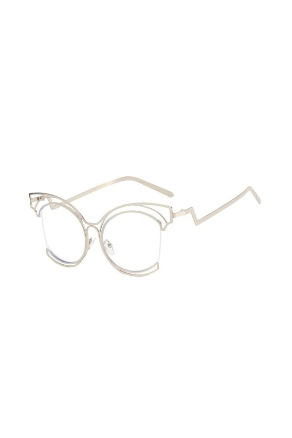 HPIRME Lunettes de Soleil Oeil de Chat Femmes Punk Vintage Lunettes en Métal pour Femmes, 3, Taille Unique