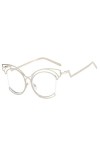 HPIRME Lunettes de Soleil Oeil de Chat Femmes Punk Vintage Lunettes en Métal pour Femmes, 3, Taille Unique