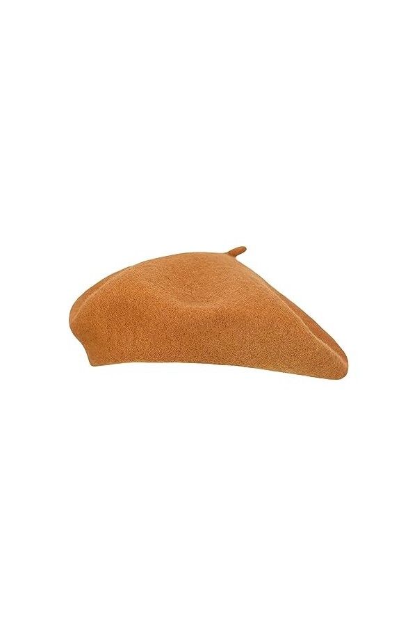 Gllutt Béret en laine pour femme Style français Couleur unie, Souci, Taille unique