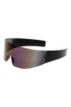 HPIRME Lunettes de soleil punk de sport surdimensionnées pour femmes et hommes, lunettes de soleil sans monture, lunettes UV4