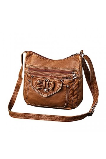 FANDARE Ultra-Doux Sacoche Rétro Sacs Portés Epaule Femme Sac Dépaule Cuir PU Étanche pour Achats Fête École Voyage Crossbod
