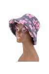 Surkat Chapeau dhiver en peluche chaude en fausse fourrure pour femme, motif floral rose, Taille unique