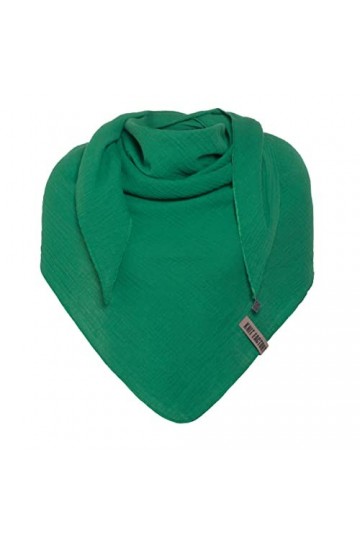 KNIT FACTORY - Liv Foulard triangulaire - Écharpe pour femme - Mousseline douce - Pour printemps et été - 100 % coton biologi
