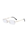 HCHES Lunettes de Soleil sans Monture Femmes Vintage Dames Verres Transparents Lunettes de Soleil pour Femmes Rectangle UV400