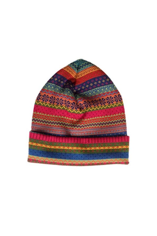 Invero, Bonnet en laine mérinos Sissi, 100 % laine - Multicolore - Taille Unique