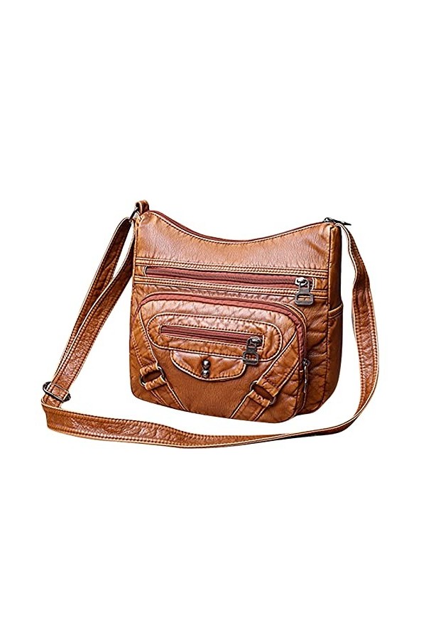 FANDARE Ultra-Doux Sacoche Rétro Sacs Portés Epaule Femme Sac Dépaule Cuir PU Étanche pour Achats Fête École Voyage Crossbod