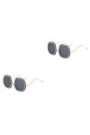 Sosoport 2 Pièces Lunettes De Soleil En Diamant Lunettes De Fête Hawaïennes Lunettes Dété Lunettes De Soleil Vintage Espejue