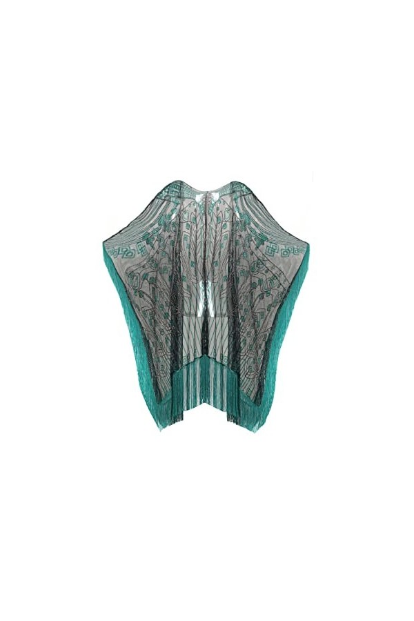 ArtiDeco Flapper Accessoires Charleston 1920s Châle Cape de Mariage Femme Année 20 Vintage Partie à Thème Soirée Noir 1