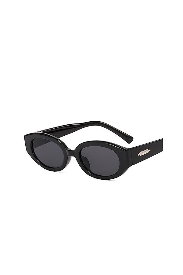 EkeNoz Lunettes de soleil ovales rétro for hommes et femmes, petite monture, Hip-hop, tendance, UV400, cadeau Color : B, Siz