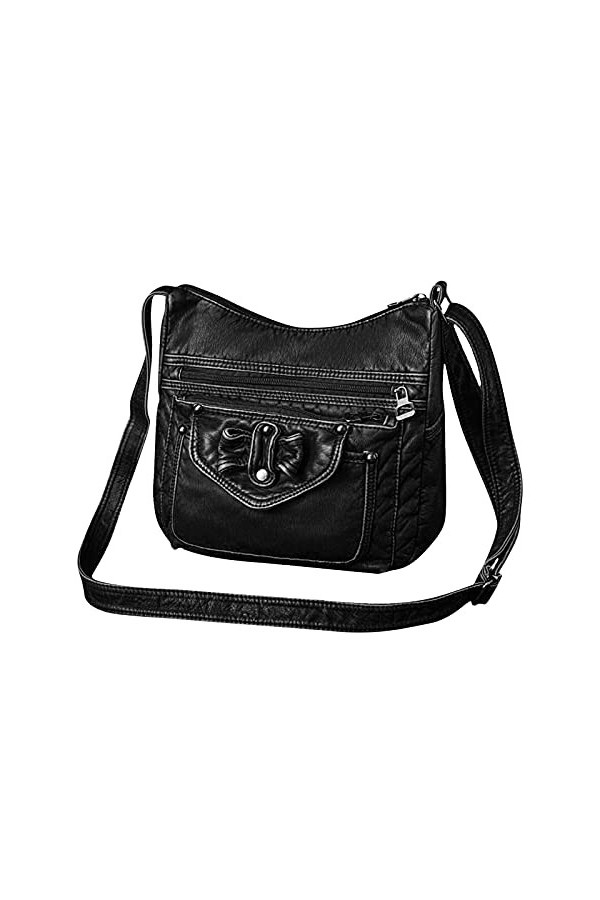 FANDARE Ultra-Doux Sacoche Rétro Sacs Portés Epaule Femme Sac Dépaule Cuir PU Étanche pour Achats Fête École Voyage Crossbod