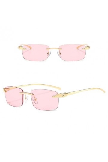 MUTYNE Femmes Lunettes de Soleil Rectangle sans Monture Hommes Nuances Petit Carré Verres Transparents Lunettes de Soleil UV4