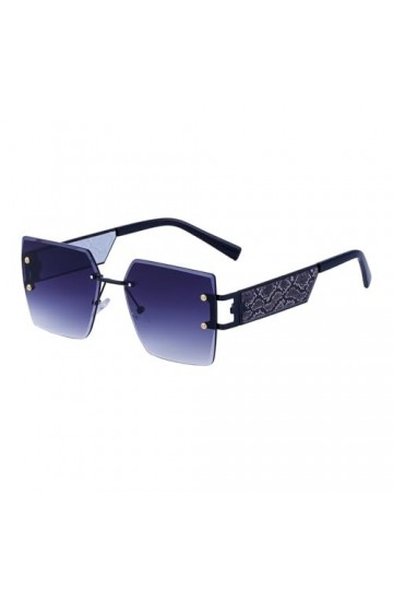 Lunettes de Soleil à Grande Monture for Femmes, Tendance, sans Cadre, à Bords coupés, Jambes Larges, Nouvelle Collection Col