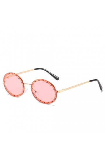 HCHES Lunettes de Soleil Ovales sans Monture Petits Diamants Hommes Femmes Nuances UV400 Lunettes de Soleil Vintage Lunettes 