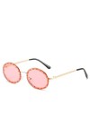 HCHES Lunettes de Soleil Ovales sans Monture Petits Diamants Hommes Femmes Nuances UV400 Lunettes de Soleil Vintage Lunettes 
