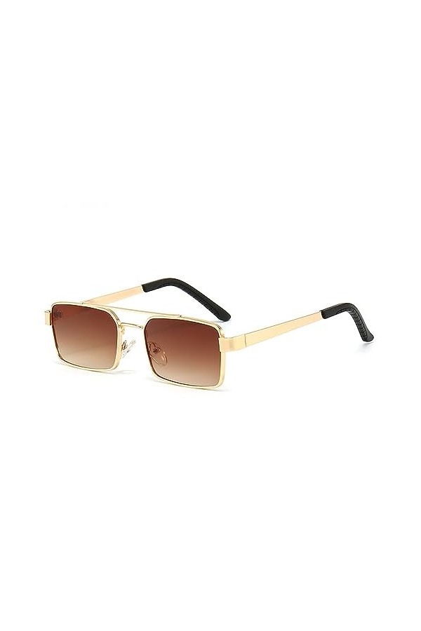 HCHES Rétro femmes lunettes de soleil métal dégradé lunettes creux Vintage lunettes de soleil hommes nuances mâle, marron, ta