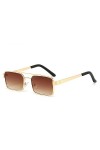 HCHES Rétro femmes lunettes de soleil métal dégradé lunettes creux Vintage lunettes de soleil hommes nuances mâle, marron, ta