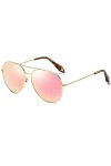 e-phoria Lunettes de soleil pilote classiques pour Femmes | Gold Frame Copper Color Tip /
