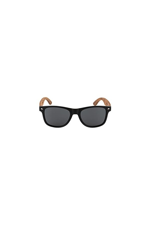 AlpDeer Lunettes de soleil polarisées en bois de noyer pour homme et femme UV400, Noir , Taille unique