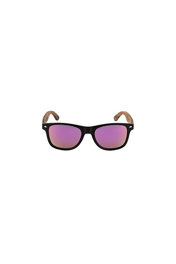 AlpDeer Lunettes de soleil polarisées en bois de noyer pour homme et femme UV400, Noir , Taille unique
