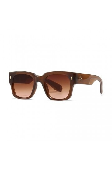 HCHES Lunettes de Soleil Hommes Rétro Femmes Lunettes de Soleil Carrées Uv400 Gris Marron Vert Femme,Marron,Taille Unique