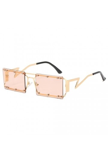 Lunettes de Soleil Classiques Petits Rectangles Femmes Vintage Monture en Métal Steampunk Lunettes de Soleil Femme Rétro Lune