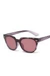YIERJIU Lunettes Lunettes de Soleil rétro Cat Eye Femmes Marque Designer Violet Leopard Frame Lunettes Lunettes Femme Lunette