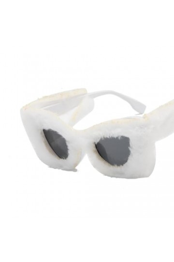 RUDELL Lunettes De Soleil Femme Lunettes En Peluche Lunettes De Soleil Œil De Chat Lunettes De Soleil Personnalisées Pour Fem