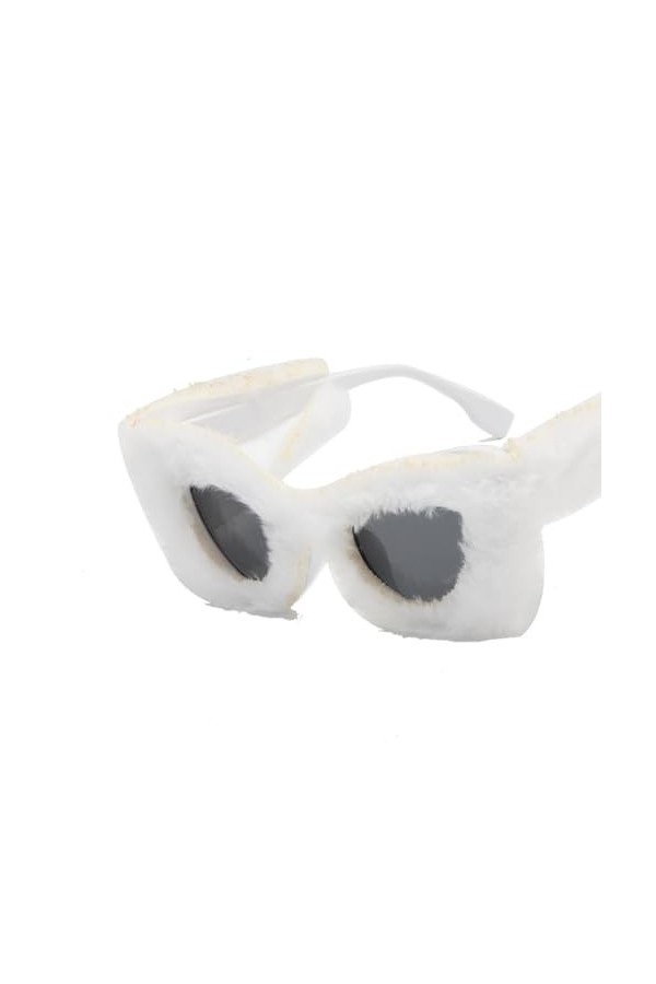 RUDELL Lunettes De Soleil Femme Lunettes En Peluche Lunettes De Soleil Œil De Chat Lunettes De Soleil Personnalisées Pour Fem