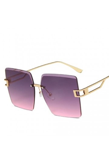 EkeNoz Lunettes de soleil décoratives à grande monture en métal sans monture for hommes et femmes, lunettes de soleil UV400 t