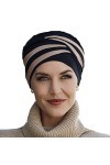 Christine Headwear Bonnet en bambou Shanti noir et marron pour traitement de chimiothérapie