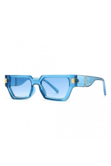 HCHES Lunettes de Soleil pour Dames Oeil de Chat Femme Uv400 Bleu Léopard Femmes Lunettes de Soleil à Monture Carrée pour Hom