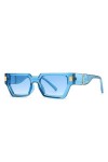 HCHES Lunettes de Soleil pour Dames Oeil de Chat Femme Uv400 Bleu Léopard Femmes Lunettes de Soleil à Monture Carrée pour Hom
