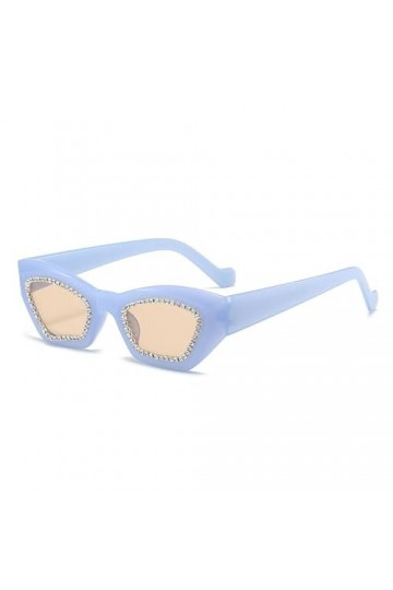 RUDELL Lunettes De Soleil Femme Lunettes De Soleil Irrégulières Pleines De Diamants Pour Montrer Votre Visage Petites Lunette