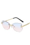 EkeNoz Lunettes de soleil UV400 sans bords for femmes, Sports de plage, shopping photo, vacances en plein air, tendance, Spor