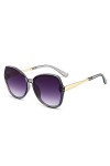 EkeNoz Lunettes de soleil à grande monture en métal for femmes, for vacances en plein air, tendance, décontractées, UV400, ca