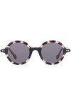 H HELMUT JUST Lunettes de soleil polarisées rondes à monture vintage pour homme et femme, motif écaille de tortue, protection
