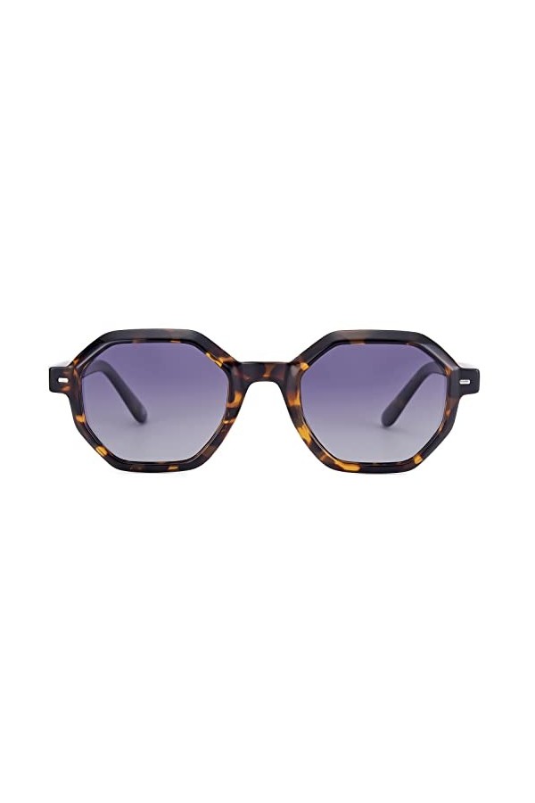H HELMUT JUST Lunettes de soleil rétro pour homme et femme, style unique, lunettes de soleil polarisées, verres octogonaux, U