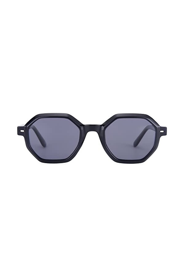 H HELMUT JUST Lunettes de soleil rétro pour homme et femme, style unique, lunettes de soleil polarisées, verres octogonaux, U