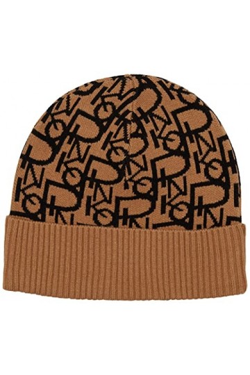 Pinko Frappato 1 Bonnet Jacquard Mon Cache-Oreilles, CZ3_Camelon/Noir, Taille Unique Femme