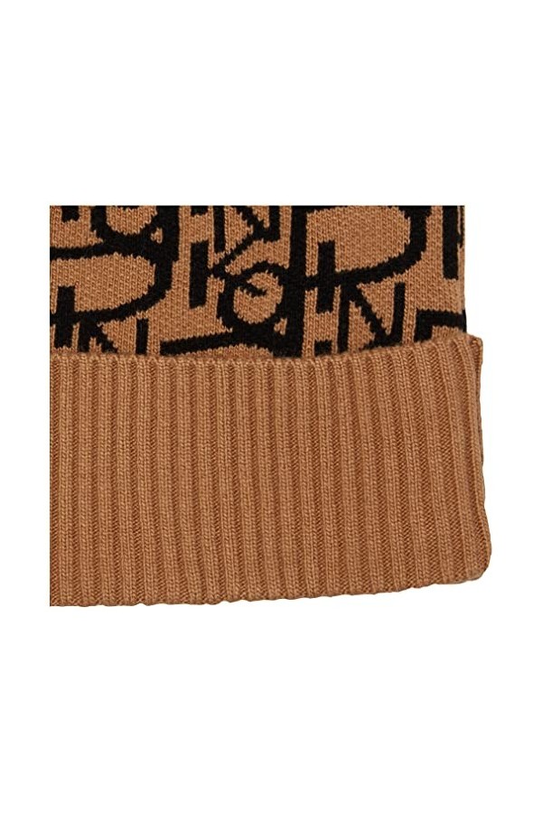 Pinko Frappato 1 Bonnet Jacquard Mon Cache-Oreilles, CZ3_Camelon/Noir, Taille Unique Femme