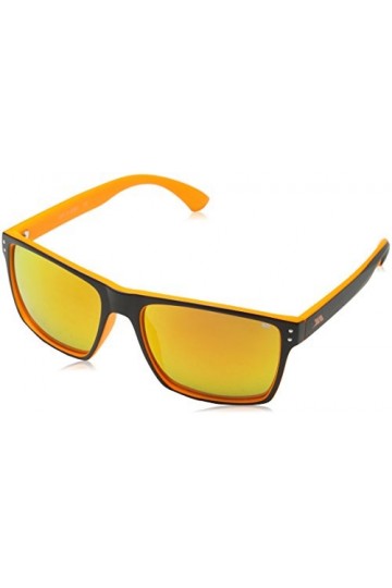 Trespass Zest Lunettes de soleil avec protection UV, revêtement miroir et sac en tissu, verres de catégorie 3, noir
