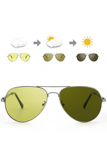 SODQW Lunette de Conduite Vision de Nuit/Anti Eblouissement Polarisée/Verres Photochromiques Jaune pour le Jour et la Nuit/Pr