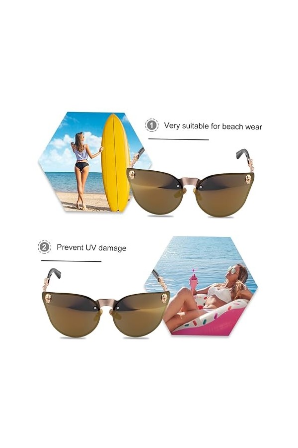 ABOOFAN 2 Pcs Lunettes De Soleil Lunettes De Soleil Femmes Lunettes Lunettes De Soleil Pour Femmes Mode À La Mode Plage Lunet