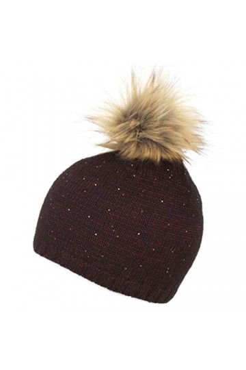 Eisbär Elma Lux Crystal MÜ Bonnet pour Femme Noir/Marron Taille Unique