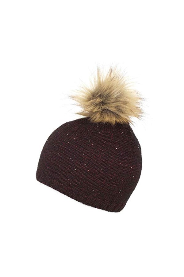 Eisbär Elma Lux Crystal MÜ Bonnet pour Femme Noir/Marron Taille Unique