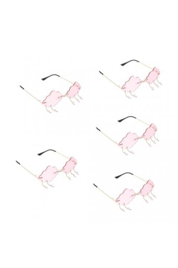 USHOBE 5Pcs Lunettes De Soleil Lunettes Sans Monture Irrégulières Nuances Sans Cadre Nuage Lunettes De Bal Verre Nuage Lunett