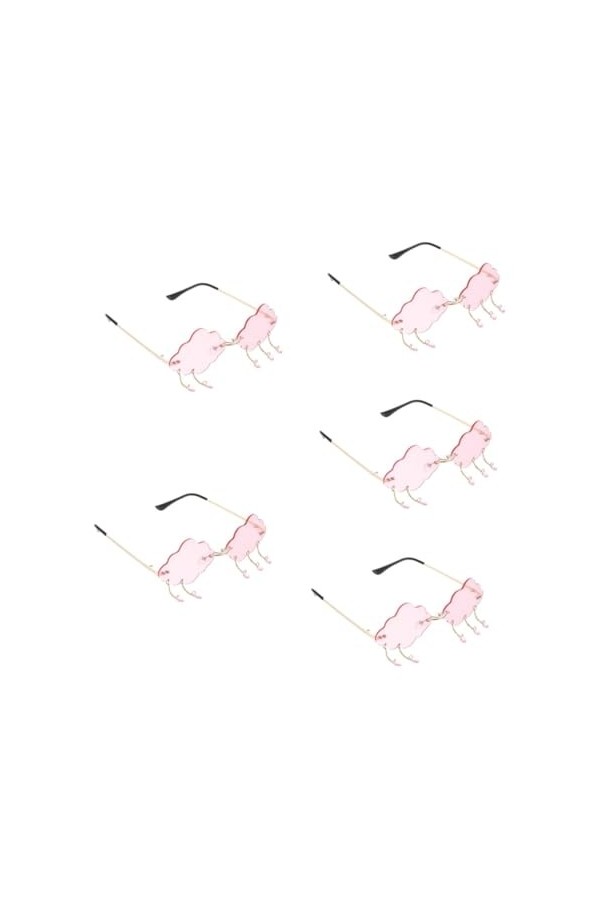 USHOBE 5Pcs Lunettes De Soleil Lunettes Sans Monture Irrégulières Nuances Sans Cadre Nuage Lunettes De Bal Verre Nuage Lunett